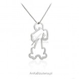 Silver rhodium dog necklace