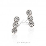 Silver earrings with zircons - Silver jewelery