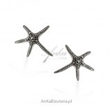 Silver earrings with marcasite Starfish