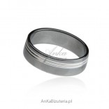 Silver rhodium ring - male and female