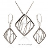 Silver rhodium-plated jewelry set