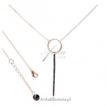 Lineargent jewelry - silver necklace with black cubic zirconia