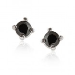 Silver earrings with onyx - small