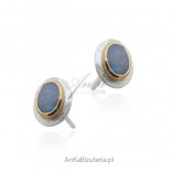 Silver earrings with real opal