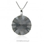 Silver necklace oxidized Snail