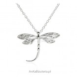 Silver dragonfly necklace