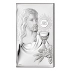 Obrazek srebrny -  Jezus - Pamiątka Pierwszej Komunii Św 9*15 cm