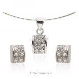Set silver jewelry with cubic zirconia Online store