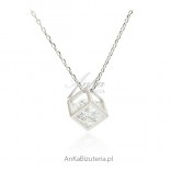 Silver ankle necklace with diamond zircon