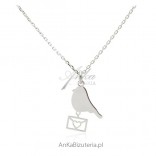 Necklace silver dove with good news