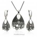 Silver oxidized set of jewelry - Artistic jewelry
