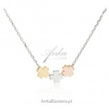 Silver necklace with shamrocks - AnKa jeweler