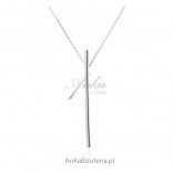 Silver Tie Necklace - Stick