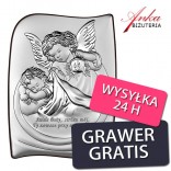 Baptism souvenir for a child Angel Picture silver 13,5 cm * 18 cm