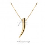 Gold-plated silver necklace - Golden tusk