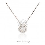 Silver necklace with cubic zirconia