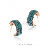 Silver earrings with turquoise - gold-plated silver