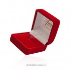Pudełko ANA welurowe czerwone pierścionek