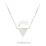 Silver triangle necklace with a small chain