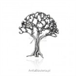 Silver brooch luck tree