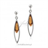 Jewelry with amber - Silver earrings