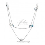 Silver necklace with colorful zircons - Italian jewelry