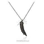 Silver necklace with cubic zirconias - covered with ruthenium
