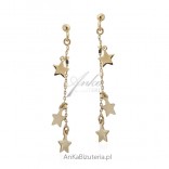 Silver earrings with gold-plated stars