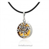 Pendant silver amber "Tree of happiness"