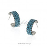 Silver earrings with turquoise - fashionable jewelry