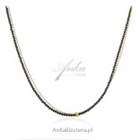 Lovely elegant silver gilt necklace with black onyxes