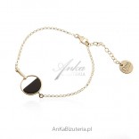 Silver gilt bracelet with onyx - Elegant jewelry