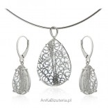 Silver jewelry set - Lace for glass