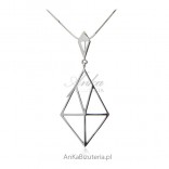 Silver necklace - Geometric design