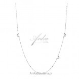 Silver rhodium necklace - Moons - long - 80 cm