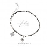 Silver bracelet with hearts