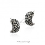 Silver earrings with marcasites - beautiful marcists