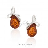 Silver earrings with amber - subtle elegance with amber