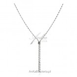 Silver rhodium necklace - Tie
