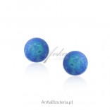 Silver opal beads earrings