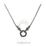 Silver necklace with marcasites - 2 in 1 - chain plus necklace