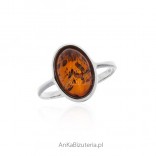 Silver ring with amber - Silver jewelery