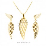 Silver gilt jewelry set of Angel Wings