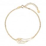 Silver gilt bracelet with cubic zirconia - angel's wing