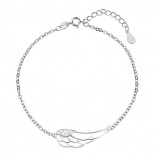 Silver bracelet with cubic zirconia - angel's wings