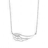 Necklace silver angel wing - necklace with cubic zirconia