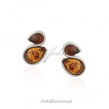 Silver earrings with amber - Baltic amber