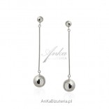 Silver rhodium plated earrings hanging balls - Italian chic