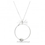 Long silver rhodium-plated big circle necklace - Italian chic