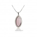Silver pendant with pink utyyt - small